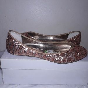Steve madden Sparkly rose gold flats